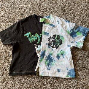 Custom Re-paved Crop T-Shirt Feat. Rick From Rick And Morty, Size M